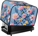Simple Flower Pattern Toaster Cover 2 Slice Washable Bread Maker Cover Decorative Kitchen Small Appliance Covers Dust Protection Stain Resistant Bread Machine Protector with Top Handle