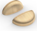 Asidrama 10 Pack 3 Inch(76mm) Brushed Brass Kitchen Cabinet Handles, Bin Cup Cabinet Pulls Gold Kitchen Cabinet Hardware for Cupboard Drawer Pulls