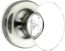 (4 Pack) Dummy Oval Egg Crystal Door Knobs Satin Nickel Round Rosette