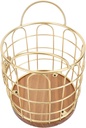 AYNEFY Coffee Pod Holder, Sturdy Metal Wire Design Coffee Bar Basket Solid Wood Base Coffee Pod Organizer Wide Opening Coffee Storage Basket for Kitchen Countertop (Iron + solid wood 2)