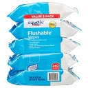 Pacheco Flushable Wipes, Fresh Scent, 5 packs of 48 wipes, 240 wipes total