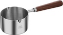 Food grade Stainless Steel Mini Butter Warmer, Mini Milk/Coffee Warmer, 8.5 oz (250 ml) Milk Warmer, Small Baby Food Warmer with Dual Spouts, Chocolate Melting Pot