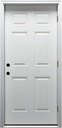 National Door Company, Exterior Single Door, Fiberglass Smooth, 36" x 80", 6-Panel, No Glass - Impact Collection, Left-Hand Outswing
