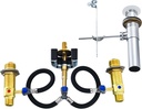 Rough-In Valve with Drain Assembly, Compatible with Moen Widespread Bathroom Sink Faucet, 1/2-Inch IPS Connections, Brass Construction