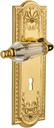 Nostalgic Warehouse Meadows Plate with Keyhole Parlor Lever, Single Dummy, Unlacquered Brass
