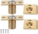 JQK Closet Ball Catch Door Hardware, Stainless Steel Catch Adjustable with Strike Plate, Gold Finish 2 Pack, HBC100-BG-P2