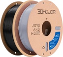 High Speed Printer Filament 1.75mm 1kg*2 Bundle Cardboard Spool Rapid PLA to 5X Faster Printing Filament PLA Dimensional Accuracy +/- 0.02 mm Fits for Most FDM 3D Printer -Black+Gray 2Pack