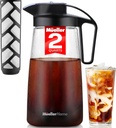 Cold Brew Coffee Maker, 64 oz Tritan Fortified Pitcher, Pour Spout Handle Lid, Resilient & Leak-Proof for Iced Coffee Tea