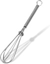Stainless Steel Egg Beater, Manual Small Egg Mixer, 5-in/7-in/8-in Stainless Steel Egg Beater, Household and Commercial Kitchen Baking Tool(8 inch)