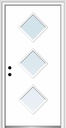 National Door Company, 32" x 80", Fiberglass Smooth, Primed, 3-Lite Diamond, Clear Low-E Glass, Prehung Single Front Door on 4-9/16" Primed Composite Frame