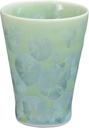 京焼(Kyouyaki) Kyo Ware KTA896 Kiyomizu Pottery Kiln Nagomi Cup Flower Crystal (Green)