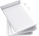 Lifewit Serving Tray Plastic for Party Supplies, 15" x 10" Platters for Serving Food, Ice Chilled Condiment Caddy with 5 Containers(2.5 cup), Condiment Server with Separate Lids.