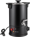 1KW Large Coffee Urn and Hot Beverage Dispenser Percolate Coffee Pot Maker 6.1L/270Oz 30-Cup Steel Electric Coffee Urn with Faucet for Quick Brewing Commercial Percolating Urn, Black