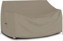 Covers & all Outdoor Loveseat Sofa Cover, 12 Oz Waterproof UV & Weather Resistant Patio Furniture Bench Cover Outdoor Use with Air Vent & Drawstrings (88"W x 33"H x 33"D x 15"FH, Beige)