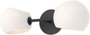 Willow 17-in Matte Black/Opal Matte Glass 2 Lights Wall/Vanity