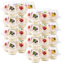 6 Count Cupcake Containers 15 Pack Cupcake Holders Clear Plastic Stackable Cupcake Boxes with Detachable Tall Dome Lids for 90 Cupcakes, BPA Free, Standard Size