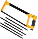 LAND 12 Inch Hacksaw - Heavy Duty Coping Saw with 5 Extra High-Carbon Steel Blade, for PVC, Pipe, Carpentry