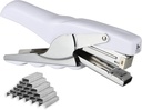 Stapler with 1000 Staples-Plier Stapler Save 60% Power,Good for Stapling at Home School or Warehouse (White)