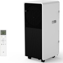Portable Air Conditioners with Remote Control 14000 BTU, 3-in-1 Free Standing Cooling AC Unit with Fan & Dehumidifier, for Room up to 700 Sq.Ft, Sleep Mode, 3 Speed, Black+White
