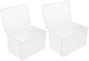 SECFOU 2Pcs Transparent Kitchen Storage Boxes Sealed Containers for Grains Food and Bread for Fridge Organization and Fresh Keeping Fresh Keep Holder