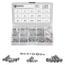 Nuts and Bolts Assortment Kit, Phillips Pan Head 304 Stainless Steel Hardware Assortment Kit with Assorted Nuts, Bolts and Washers（#2-56#4-40#6-32)
