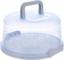 Luxshiny Plastic Round Cake Carrier with Lid and Handle Cake Keeper Holder Cake Stand Bread Dessert Container Cupcake Cake Transport Container Cake Supplies Blue