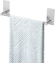 Adhesive Towel Bar 9-inch, Stick On Bath Towel Rack, Hand Towel Holders, No Drilling on Wall - Brushed Nickle