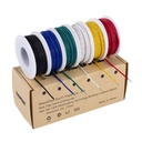 TUOFENG 22 AWG Wire Solid Core Hookup Wire, 6 Different Colored Breadboard Wires 30ft Each, Electronic Wire with PVC for Arduino