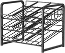 Can Rack Organizer, Can Storage Rack Automatic Rolling 2 Tiers Large Capacity Beer Soda Holder Fridge Can Organizer Refrigerator Can Dispenser Black Dual Layer