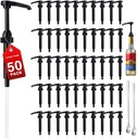 50 Packs Black Coffee Syrup Pump Dispenser, Compatible with 25.4 Oz/750ml Bottles, Great for Home & Coffee Bar Drinking Mixes, Tea, Beverage, Cocktails, Plus Spoons