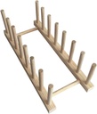 DECHOUS Wooden Plate Rack Book Holder Stand Kitchen Holder Dish Drying Rack Easy Assemble Solid Wood