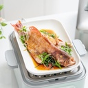 BUYDEEM CT1004 Ceramic Plate 11 inch, Suitable for G553 G563 Food Steamer, White