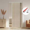 AJAZZ 100% Blackout Accordion Doors Interior Invisible Folding Door Magnetic Door Curtain for Bedroom Living Room Doorway Curtain Sets Included Tracks (1Panel, 53W x 79 L, Cream Yellow)