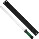 Insulation Knife - Sod Cutter Knife: Stainless Steel 15.1-Inch Sharp Blade, Double Side Utility Lawn Repair Saw with Nylon Sheath (Green)
