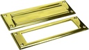 QCAA Solid Brass Mail Slot, with Solid Brass Interior Frame, 13" x 3.625", Polished Brass, 1 Pack, Made in Taiwan