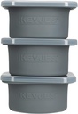PLUS Large 1000ml Pizza Dough Proofing Boxes for DIY Artisan Pizza, Food Grade Silicone Stackable Containers with Lids. Freezer, Fridge, Dishwasher Safe (3Space Grey Plus)