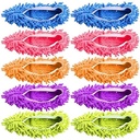 Mop Slippers Shoes 5 Pairs (10 Pieces) - Microfiber Cleaning House Mop Slippers Floor Cleaning Tools Shoe Cover Soft Washable Reusable Microfiber Foot Socks Floor Cleaning Tools Shoe Cover