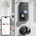 Keyless Entry Door Lock with Handle Set - Built-in WiFi, App Control & Doorbell, Electronic Keypad Deadbolt with One-Time Code, Auto-Locking, Easy to Install