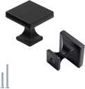 Peaha 15 Pack Black Cabinet Knobs - PH6785BK Square Drawer Knob Hardware Pulls for Kitchen Dresser Bathroom