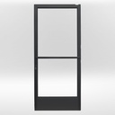Commercial Graded Store Front Aluminum Door - Glass - Emergency Exit - Pull/Push - Heavy Duty (Inswing Right, Black)