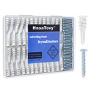 100PCS in 50 Sets, Drywall Anchors and Premium Drywall Screws, Wall Anchors for Drywall Heavy Duty, Dry Wall Anchors and Screws kit, #8x1-1/4'' Self Drilling Anchor Screws, 75LBS Hanging, HnoaTovy