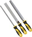 Diamond File Set, 3-Piece, 8-inch, Includes Flat/Half-Round/Round. For Sharpening Lawn Mower Blades, Garden Shears, Axe, Knife - Tool Sharpener for Metal, Tile, Ceramic, Glass, Stone and more