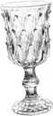 Zerodeko Vintage Relief Glass Goblet European Style Stem Cup for Red Wine Elegant 10oz Wine Glass Set for Parties and Weddings