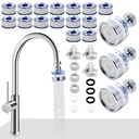 3 Pack Sink Water Filter Faucet, 360 ° Rotating Bathroom Sink Faucet Filter with Filter Elements Set, Faucet Water Purifier Removes Chlorine Fluoride Heavy Metals Hard Water for Kitchen & Bathroom