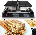 13 Pcs Sticks Waffle Maker Machine,Dual Digital Display Temperature Control,Close Left and Right Flip Heating,for Coffee Shop, Bakery, Party