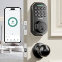 Keyless Entry Door Lock with Handle App Control Door Locks for Front Door Anti-Peeping Password Smart Door Lock for Homes Hotel Bedroom Doors with 2 Door Knobs