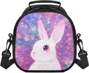 Rabbit Lunch Boxes for Teens Girls Cute Lunch Bag Insulated Tote Effectively Protect Meal Kids Easy Carry Out And No Pressure on Child Shoulder Convenient Storage Easter Gift
