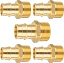 5-Pack HeSun PEX A Expansion Fitting, 3/4 Inch Male Thread Adapter,3/4" Male NPT x 3/4" Pex Expansion Adapter,ASTM F1960(PEX1960018-5)