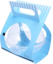 SECFOU 10pcs Transparent Round Cake Container Lightweight Portable Ball Shape Mousse Packaging for Pastries Disposable Blue Cake Box