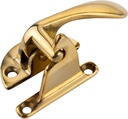 Brass Offset Right Cabinet Door Lever Latch and Catch | Antique Cabinet, Vintage Cupboard Reproduction Hardware | UA-115-HLPB